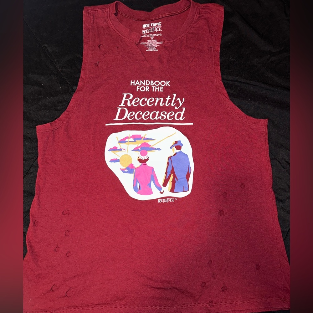 Hot Topic Beetlejuice Maroon Tank Top Womens Sz Small